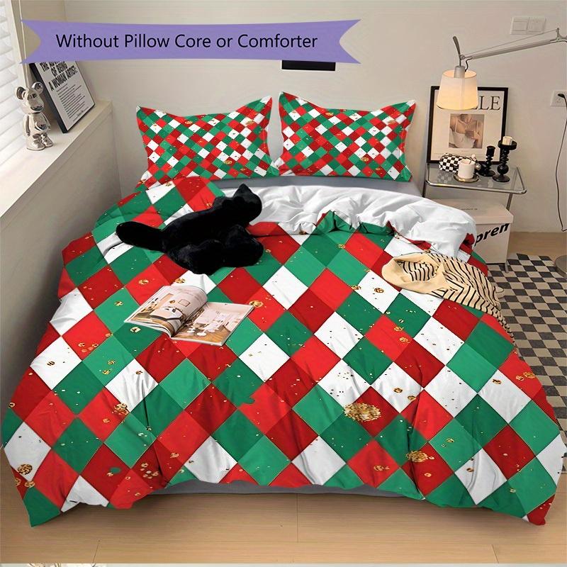 3pcs Christmas Wrapping Paper Bedding Set, Breathable and Soft, Suitable for All Seasons, Ideal for Home Use, Suitable for Bedroom Decor yy250821211