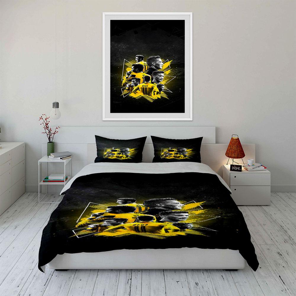 Football players with yellow highlights. Bedding sets Duvet cover sets Duvet covers Pillowcases(1 * Duvet Cover 2 * Pillowcases, without duvet insert)