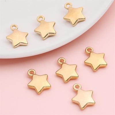 Gold Color Star Plastic Pendant for DIY Jewelry 2000Pcs