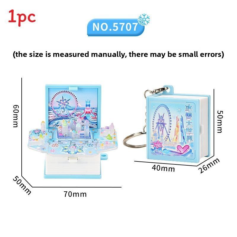 3d Pop Up Puzzle Book Keychain With Fortress Scene For Stress Relief And Creative Gift