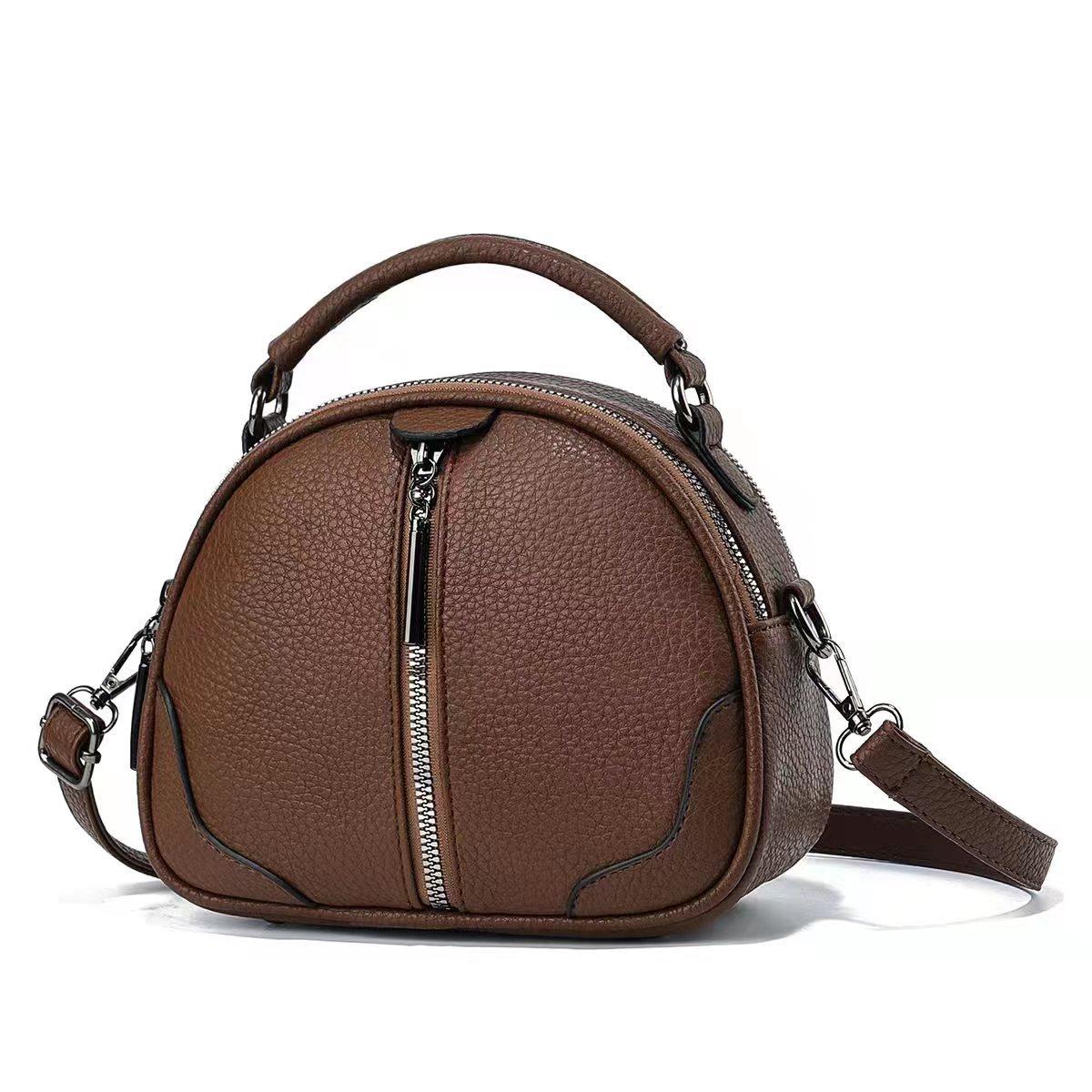 

WTEMPO Сумки через плечо из искусственной кожи с застежкой-молнией, универсальные, на все времена, сумки под мышками, сумки на цепочке для поездок на работу и обратно 1pc коричневый