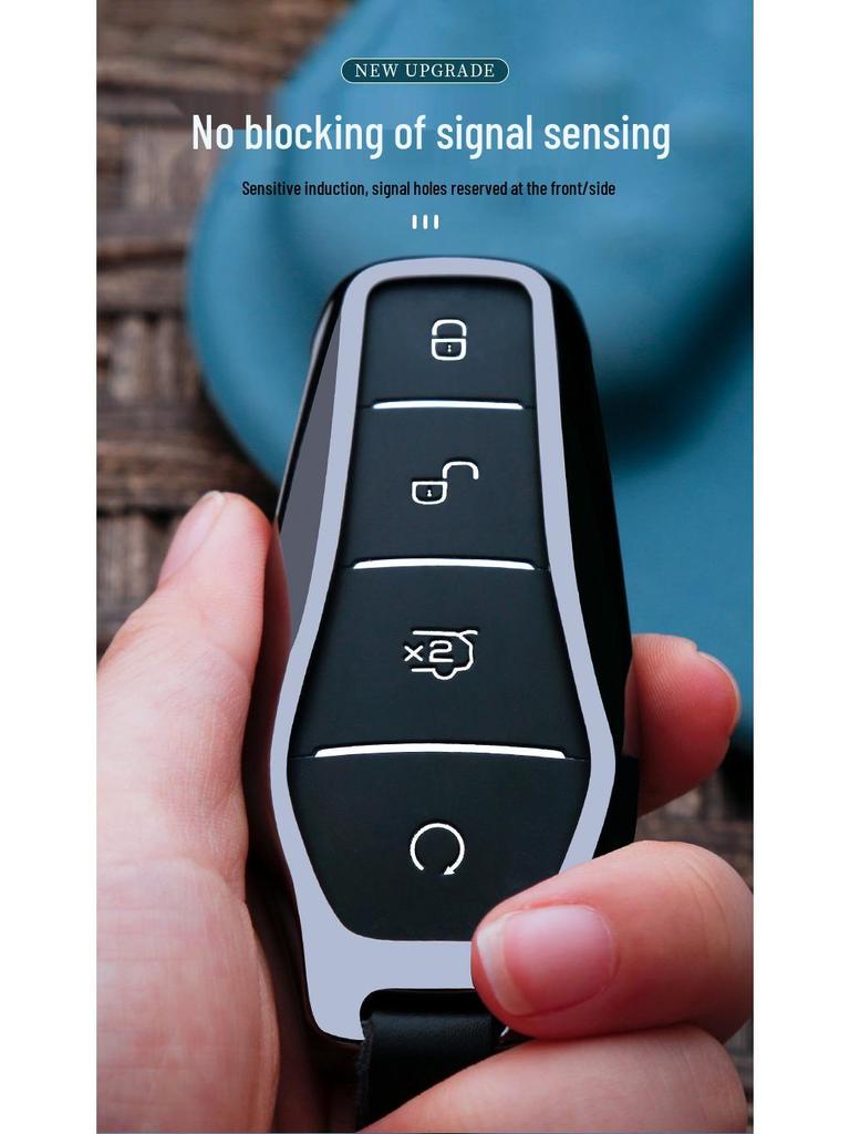 BYD Key Cover: Compatible with Qin Plus DMI, Dolphin, e2, Yuan, Qin Plus DMIE6, e3 - Metal Key Shell with Buckle.