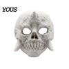 Horror Skull Mask Halloween Skeleton Mask, Fanged Distressed Cosplay Full Face for Costume Party Props Adults