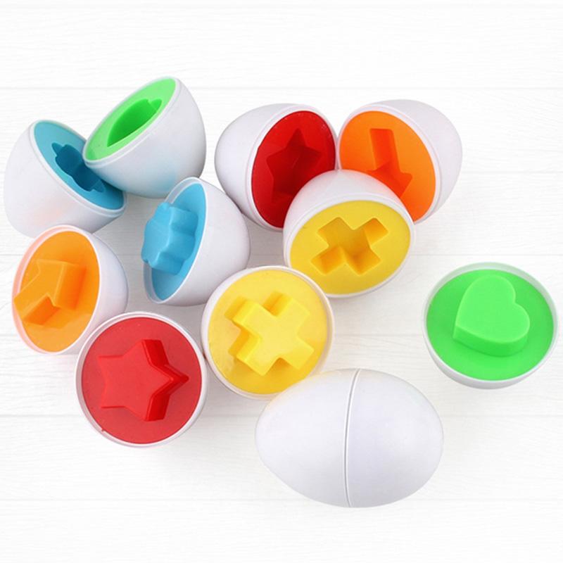 Montessori Smart Eggs Toy Baby 3D Puzzle Matching Games Shape Sorter Educational Learning Toys Smart Eggs For Children 2 3Y Kids