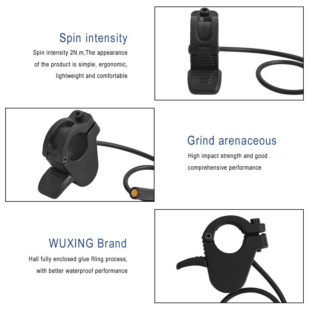 Universal Thumb Throttle 300X Right/Left Hand Throttle for 24V 36V 48V 72V Electric Bicycle Accelerator Electric Scooter Part Throttles 2