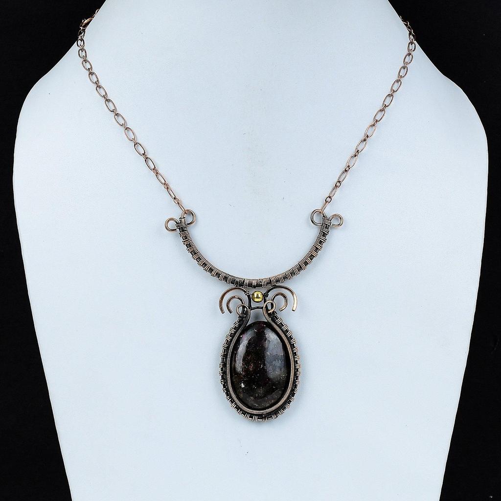 Pink Tourmaline Necklace Copper Wire Wrapped Necklace Natural Gemstone Jewelry Adjustable Necklace Handmade Necklace Copper Jewelry For Gift