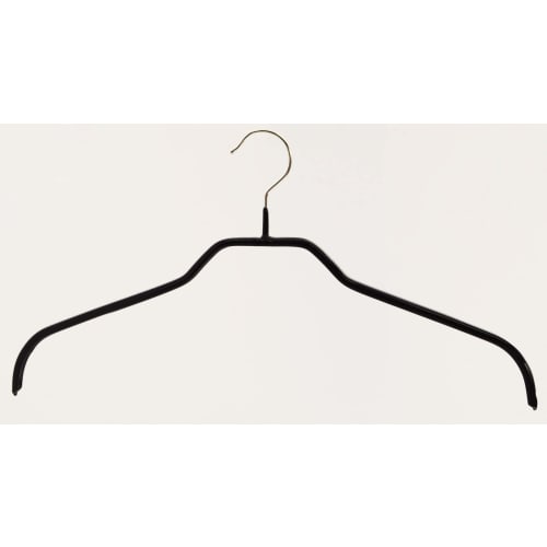 MAWA No-Slip Hangers, Silhouette 41F, Set of 10, Black, 10-Year Warranty