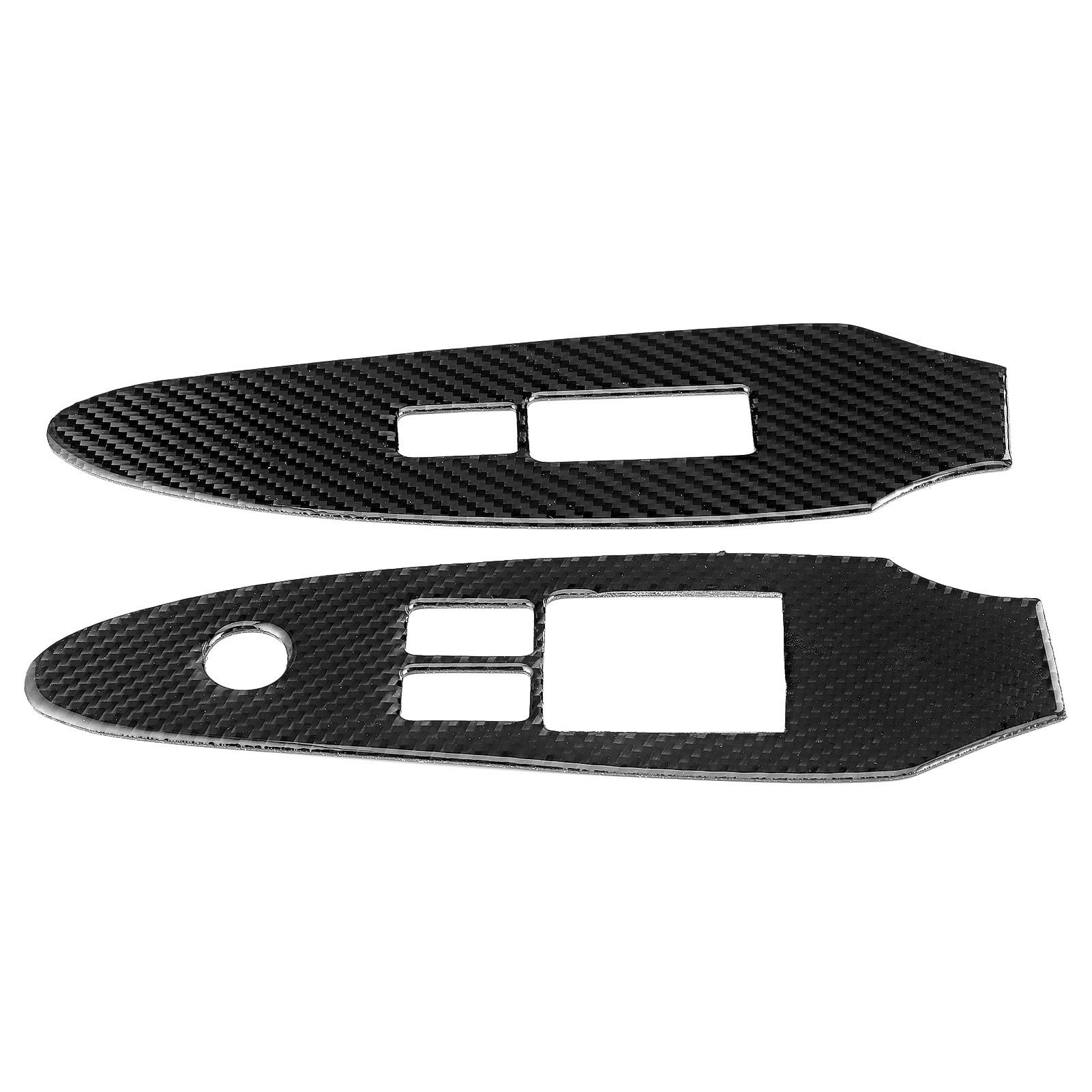 

2pcs Carbon Fiber Window Lift Switch Button Panel Cover Frame Fit for Nissan 370Z Z34 2009‑2020LHD