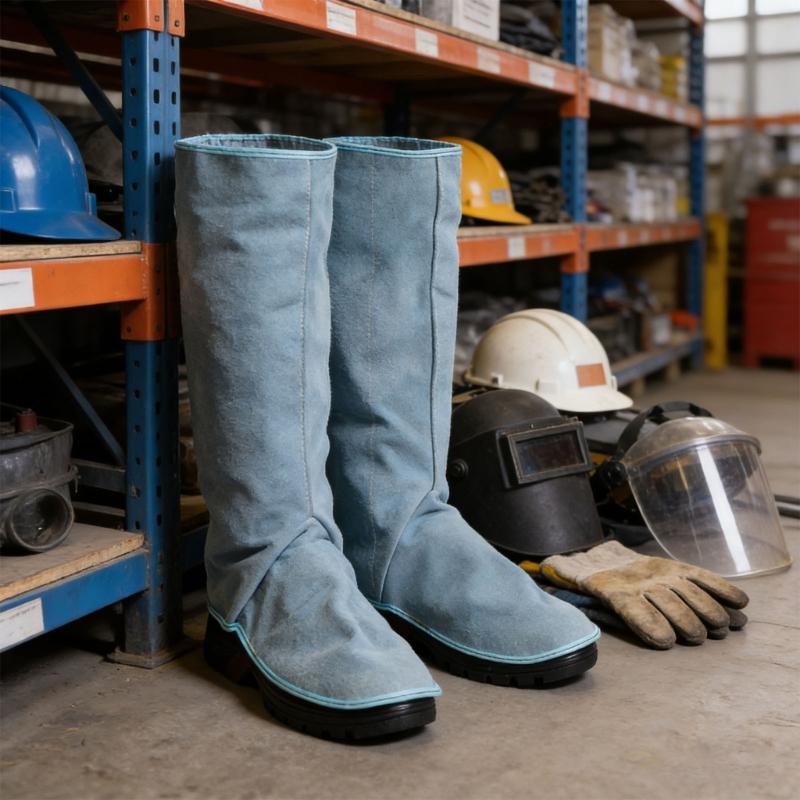 Heat Resistant Industrial Leather Welding Spats Foot Shield Guards Covers For Maximumly Safety In High Risk Areas 2 Pack