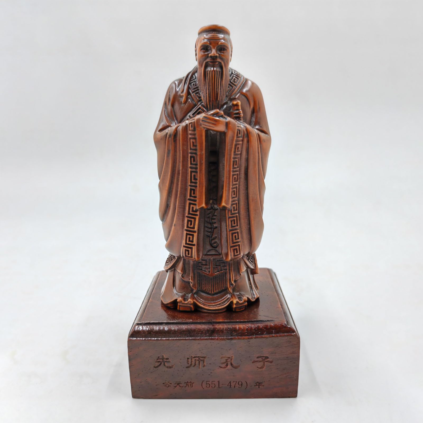 

Wooden carving ornament Confucius antique made in total height cm [Mr. Confucius] statue, color, Tsuge, 15.5