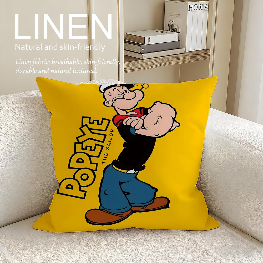 

Classic Popeye the Sailor Cushion Cover Pillowcase Set Pcs x x Breathable Washable Sofa Cushion Cover 30X30cm