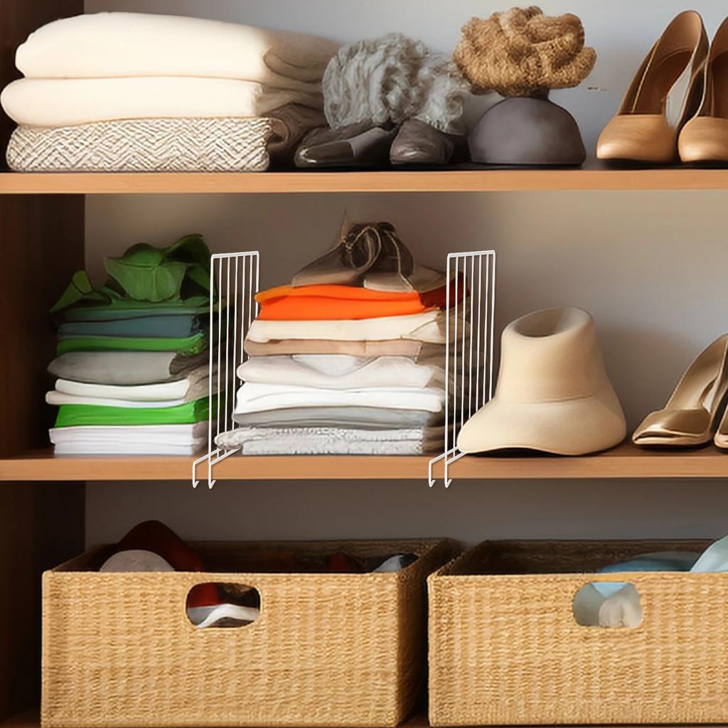 Shelf Dividers, Shelf Dividers for Closet Organization Metal Closet Shelf Organizer for Wood Shelve Separator for Sweater Clothe