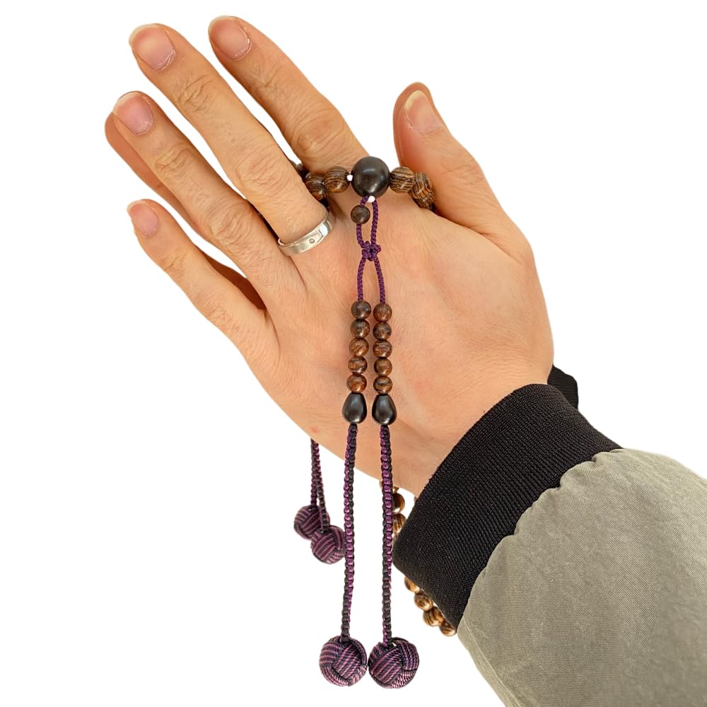 Myorenka Shingon Sect Authentic Prayer Beads for Natural Wooden 108 Divided Ebony Beads Bag Prayer Amulet Prayer Wooden Prayer Amulet Prayer Ancestor
