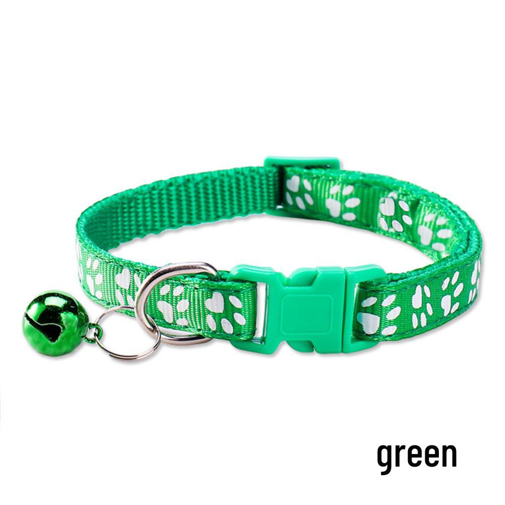 Adjustable Safety Pet Collar with Bell and Dog Paw Pattern for Cats & Dogs