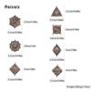 7 Pcs Yellow Eyes Metal Dice Solid Metal Polyhedral Dice Set Suitable for Role-Playing RPG  Board Game Dice Role-Playing RPG