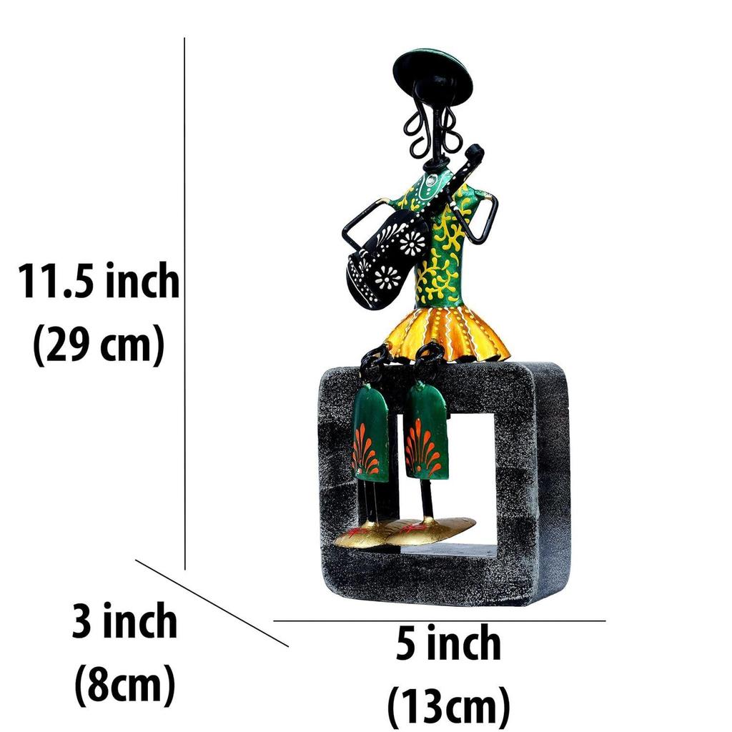Musician Dolls Wall Hanging Metal Showpieces Handmade Iron Home Decor Tabletop Statues for Living Room