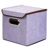 Square Folding Cotton Linen Clothing Storage Box Large Wardrobe Rectangle  Bin Organizer with Cover Portable Container