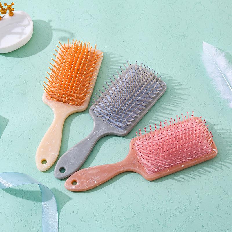 Huiyun Marble Cushion Brush: Square Handle, Tangle-Free Hairdressing Comb with Massage Function