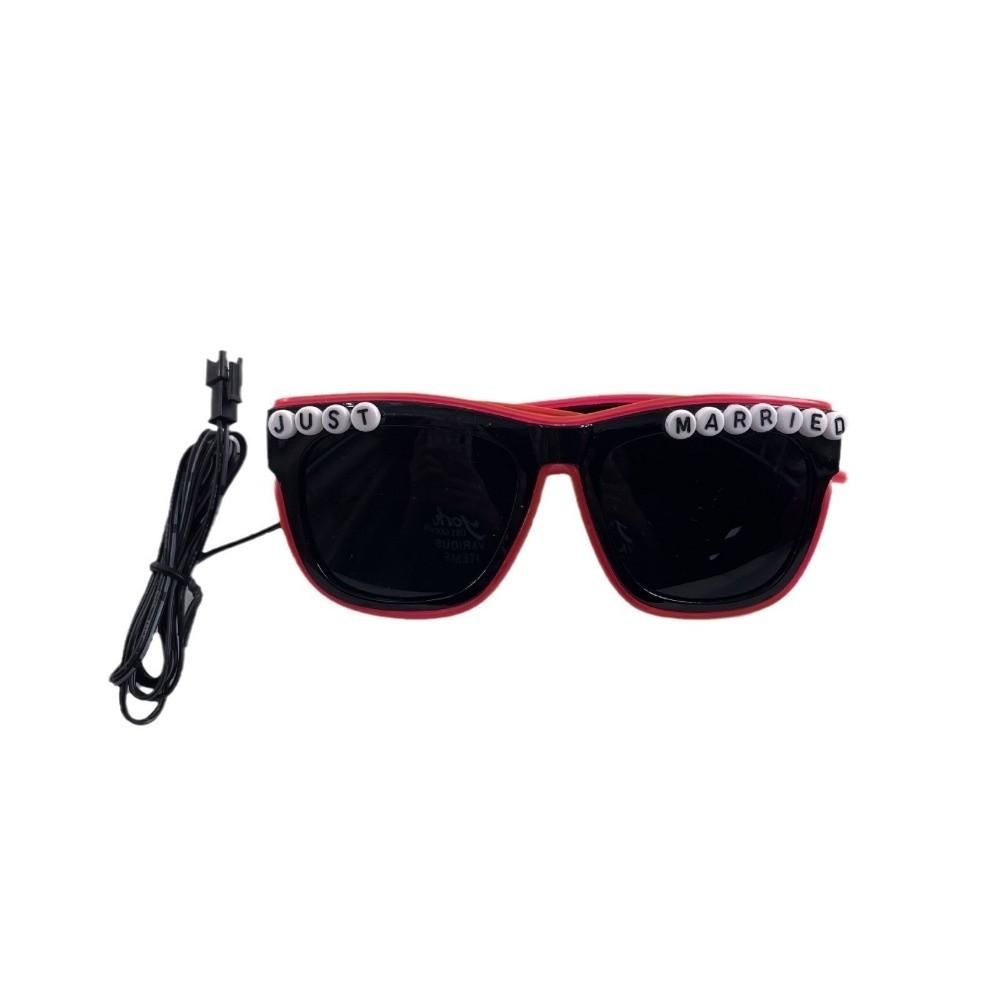 Lunettes LED Carrées Lunettes Cœur Lumineux Lunettes de Soleil Lumineuses Décoratives Fête