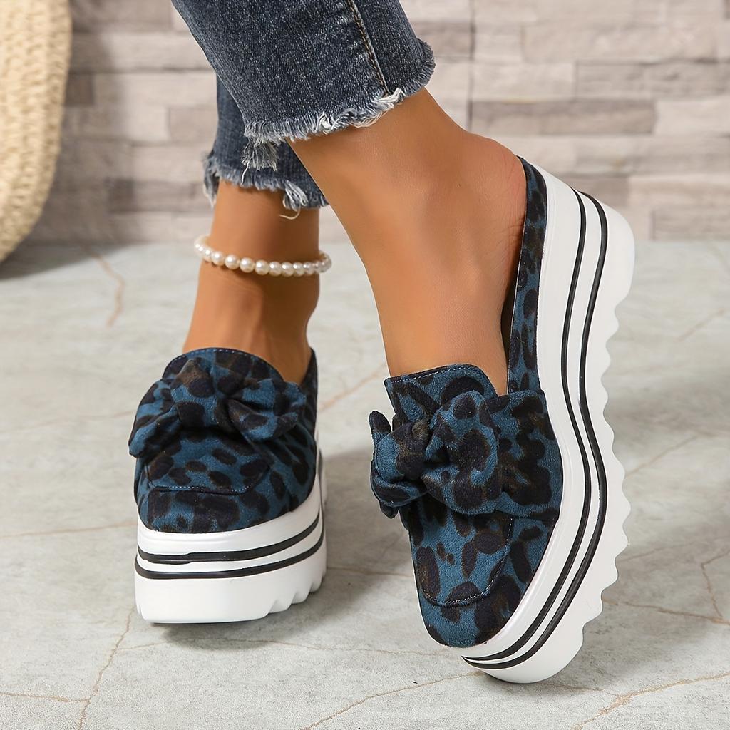 Women's Slip-On Round Toe High Heel Half-Calf Slippers - Soft Fabric Upper & PU Sole, Thick Cushioned Insole, Comfortable Indoor/Outdoor Casual Shoes