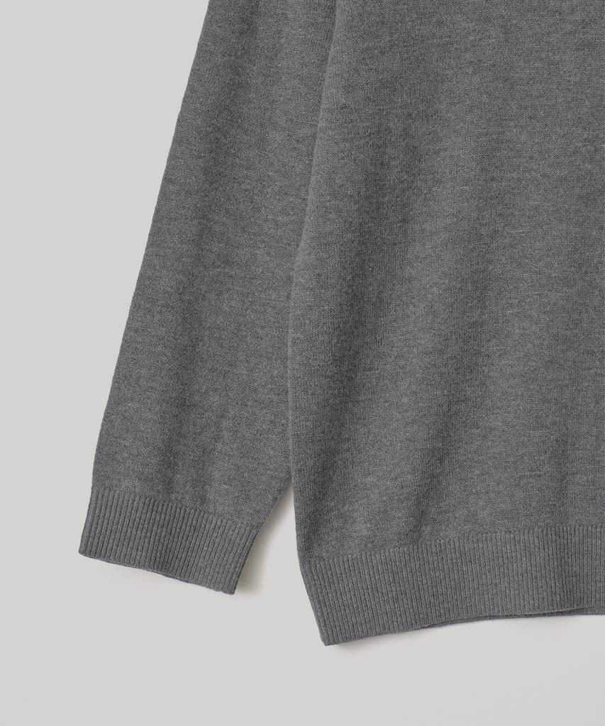 ANOTHER OFFICE WOMEN W. V-Neck Solid Knit (Heather Charcoal)