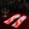 Holiday Party Atmosphere Supplies Halloween Horror Gloves, Creepy Red Hand Cosplay Prop for Party, Indoor Props Spooky Costume Accessory Haunted