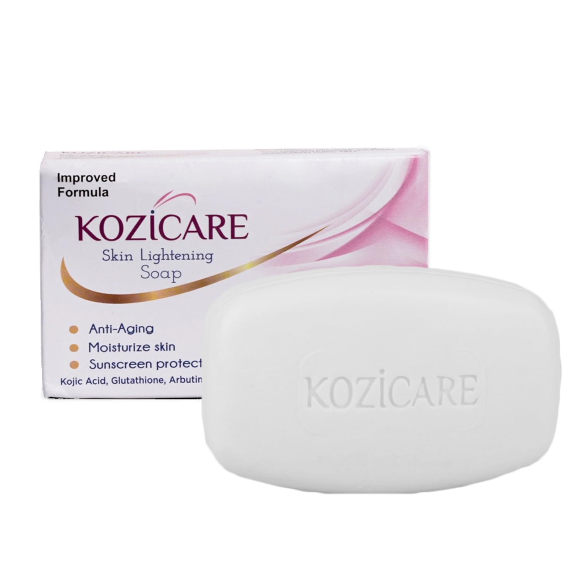 

Kozicare Kojic Acid Soap & Glutathione Soap | Bathing | Bath for Men & Women | for Bath | Moisturize Skin | Fades Dark Spots | Gentle Exfoliation - 75