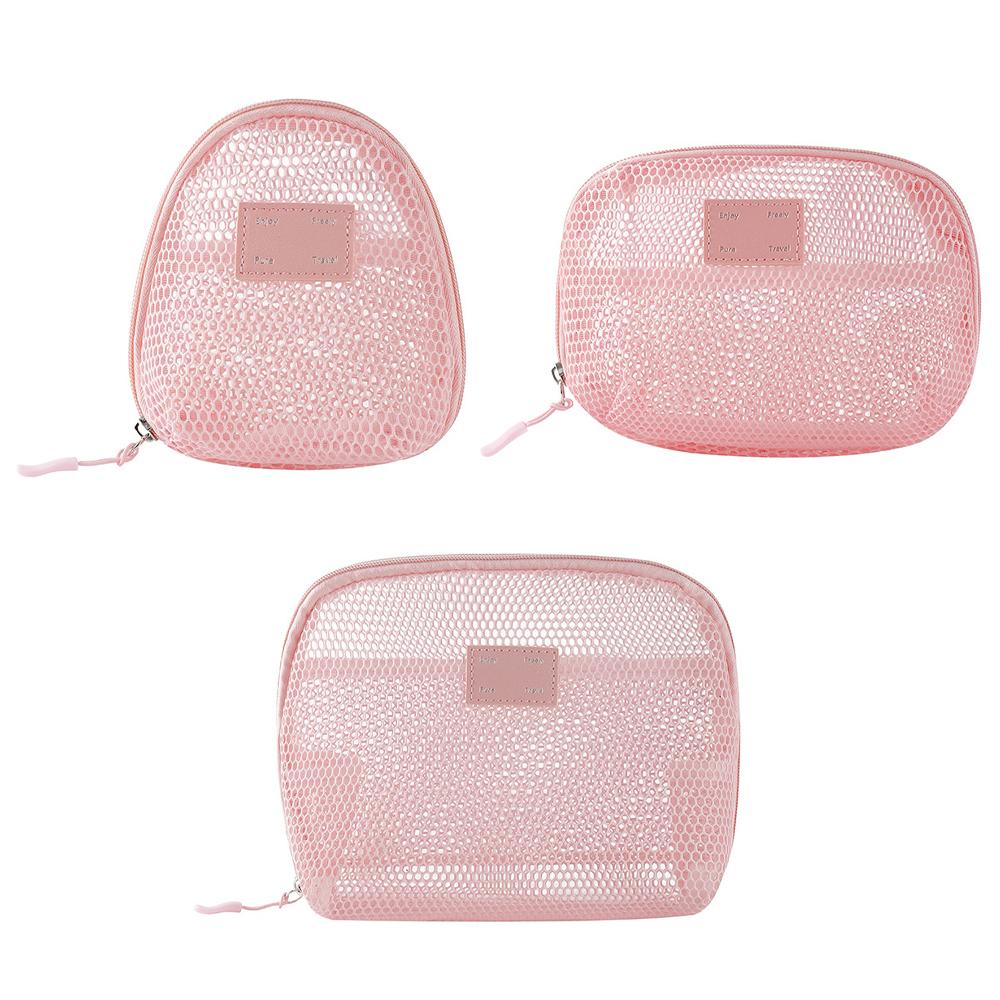 

Набор из 3 сетчатых косметичек большой вместимости, дорожный органайзер для хранения туалетных принадлежностей для помад, средств личной гигиены