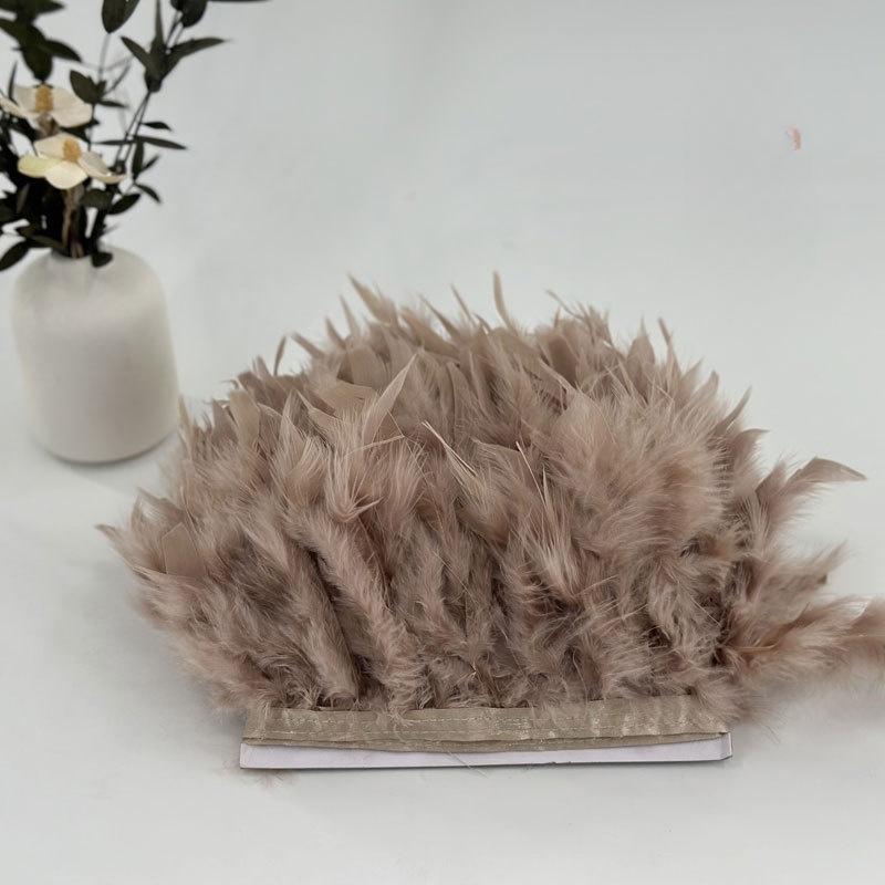 10-15cm Coffee Turkey Feather Trim Feathers Fringe Ribbon DIY Sewing Clothing Handwork Wedding Dress Crafts Party Decorations