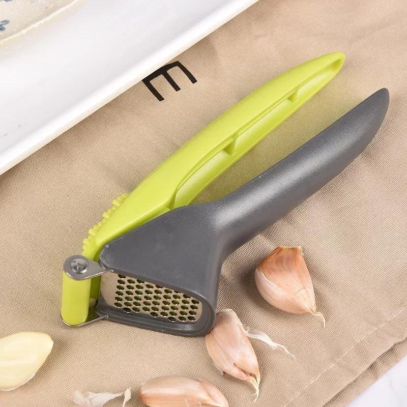 1 Pcs Stainless Steel Garlic Press Crusher Multifunction Handheld Mincer Home Cooking Vegetables Squeezer Masher Tools