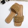 [Foreign Trade] Sequined Slippers Women's Fashion French Evening Breeze Temperament with Skirt Thick Heel Sandals