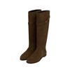 High Boots But Knee Boots Women'S Retro Leather Versatile Belt Buckle Martin Boots Knight Boots
