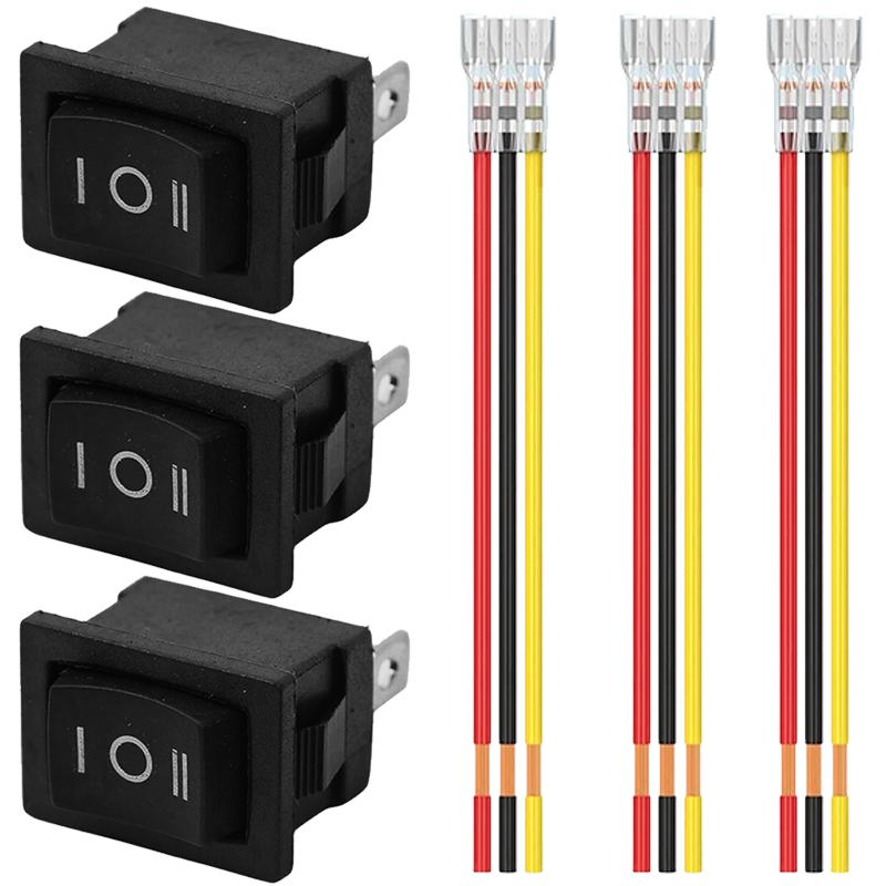 Waterproof Marine Boat Rocker Switch Round 12V 3 Pin ON OFF Toggle Button Pre Wired For Car Motorcycle RV Dashboard Modification