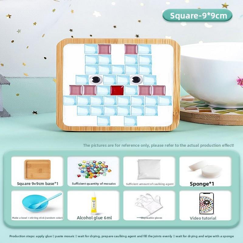 High-value Hot Sale Mosaic Coaster Creative Set Material Tools Handmade Decoration Gift Kindergarten Art Gift Card