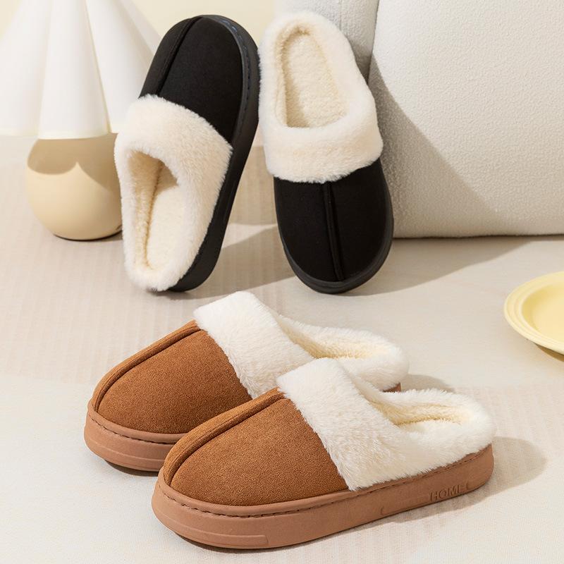 Fashion Fluffy Winter Slippers For Women Comfortable Warm Furry Fuzzy Home Shoes Woman Indoor Thick Sole Plush Slides Female