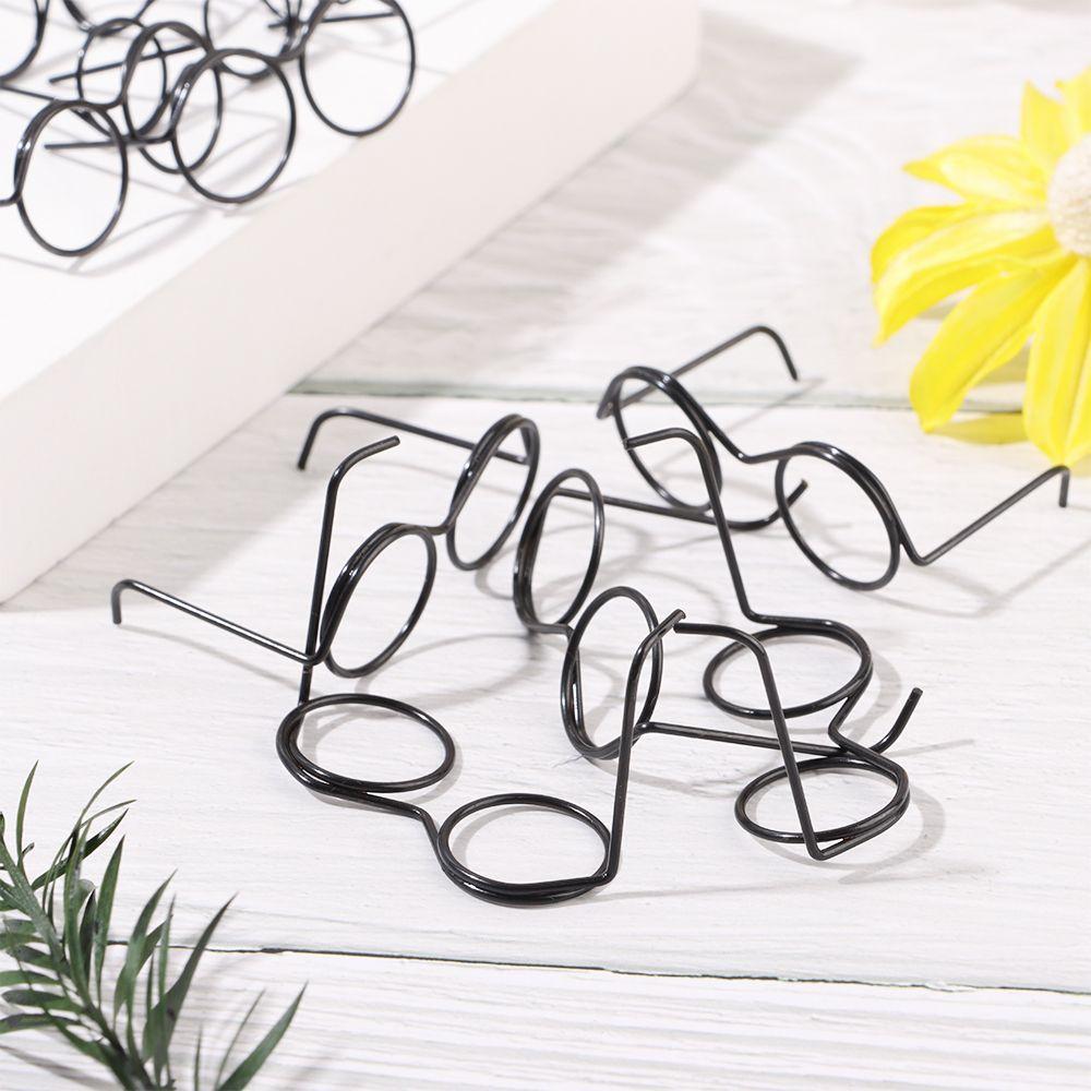 5PCS Doll Accessories Alloy Cute Doll Glasses Round Frame Black Lensless