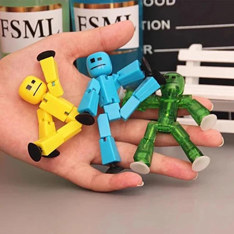 1/10PCS Suction Cup Stickbots Action Figures Poseable Sticky Robot Photography Stop Motion Props Collectible Desk Ornament Gifts