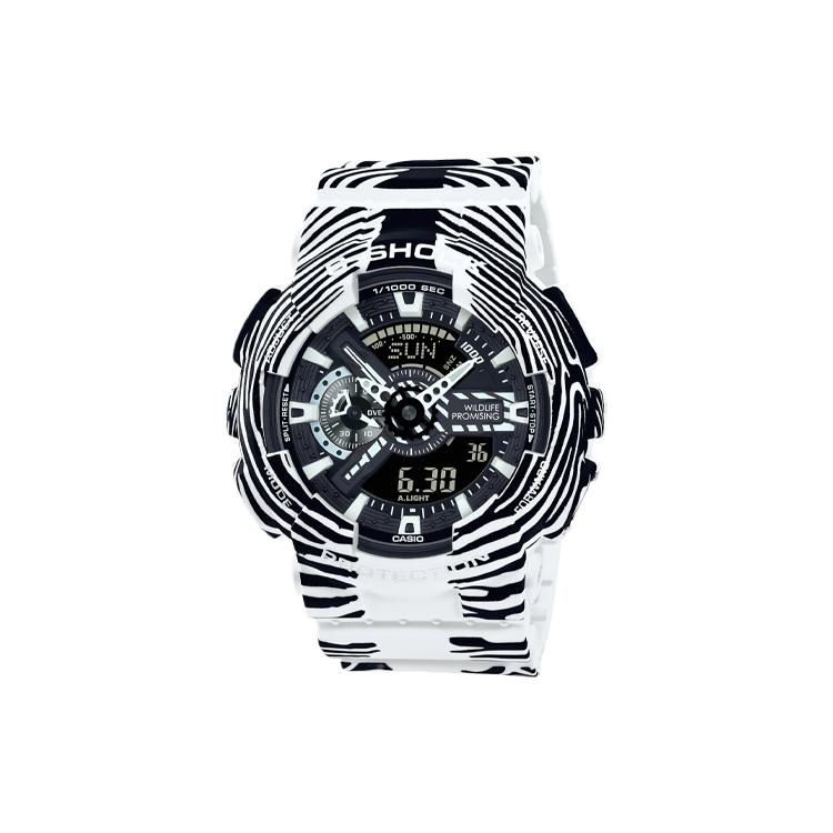 CASIO G Shock GA 110WLP 7AJR GA-110WLP-7AJR Black Dial and White Band