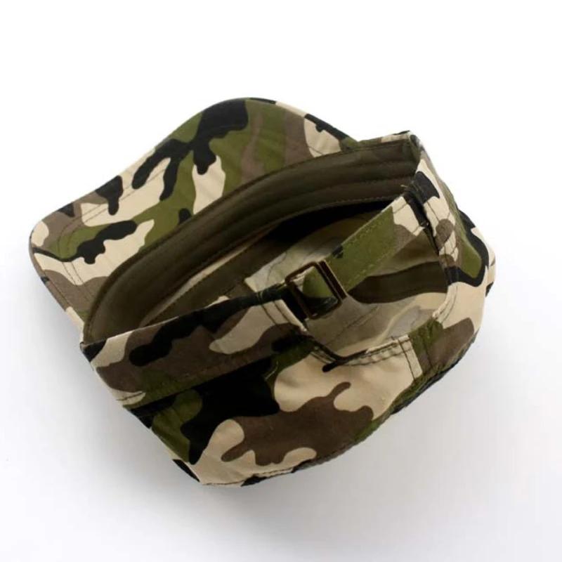 Neue verstellbare flache Oberseite Camouflage Hut Outdoor Sports Sonnenschutz Hut Sonnenschutz Baseball Cap Wanderkappe Militärische Trainingskappe