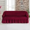 Universal Sofa Furniture Slipcover With Skirt Fitted Couch Cover For 1 /2 /3 /4 Seaters ,Washable Top Elastic Durable Seersucker Material