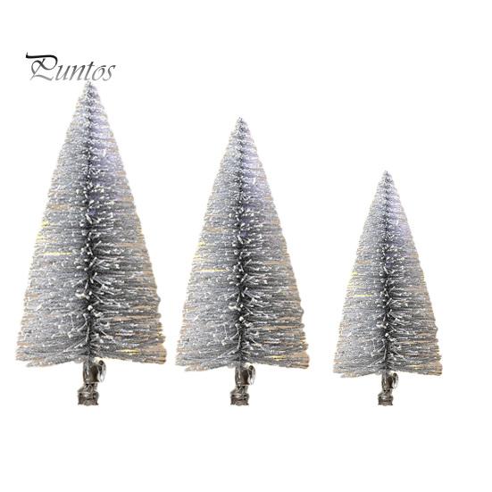 3 szt. Mini choinki realistyczny wygląd żywe kolory nie blaknące sztuczne przypinane małe ozdoby z sizalu