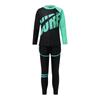 Unisex 3-teiliges Schwimmset Langarm Rashguard Oberteil Badeshorts UV-Schutz Hose Sonnensichere Bademode