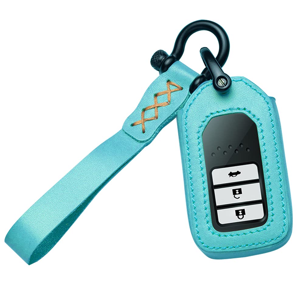 

LETINGFAR Чехол для ключа для Honda, Чехол для смарт-ключа, Крышка для ключа, Натуральная кожа, 2/3/4/5 кнопок, HONDA-B-NIUP-CHANGSH-18 зелёный