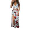 Floral Sexy Split Half Skirt Set Floral Print Sexy Split Skirt Suit