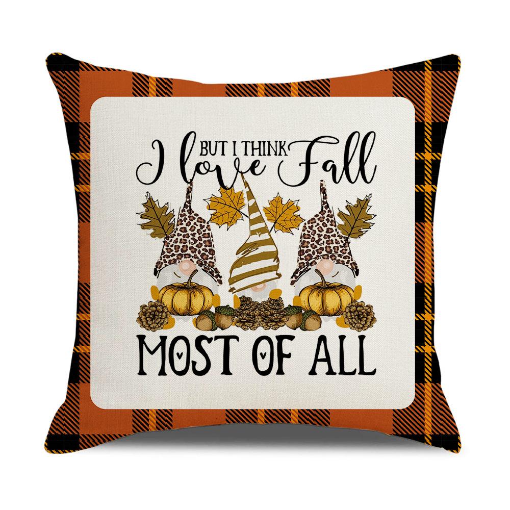 Autumn Harvest Pumpkin Print Pillow Cover Sofa Office Linen Cushion Cover Home Furnishings