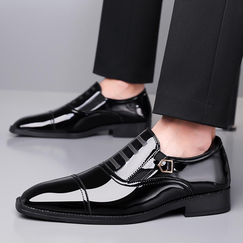 Fashion Business Classic Men's Leather Shoes Elegant quality luxurious style Party dress 38-48 Groom's wedding Black Gentlemen's shoes