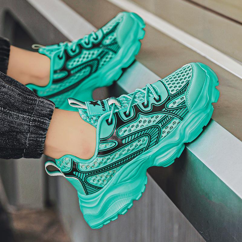 2026 New Breathable Mesh Sports Shoes for Men in Summer, Trendy and Versatile Thick-soled Casual Running Shoes