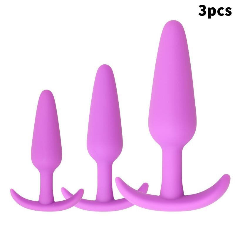 Soft Silicone Anal Plug 3 Sizes Butt Plug Bullet Vibrator Stimulator Adult Sex Toy for Men/Women Anal Prostate Massager for Gay