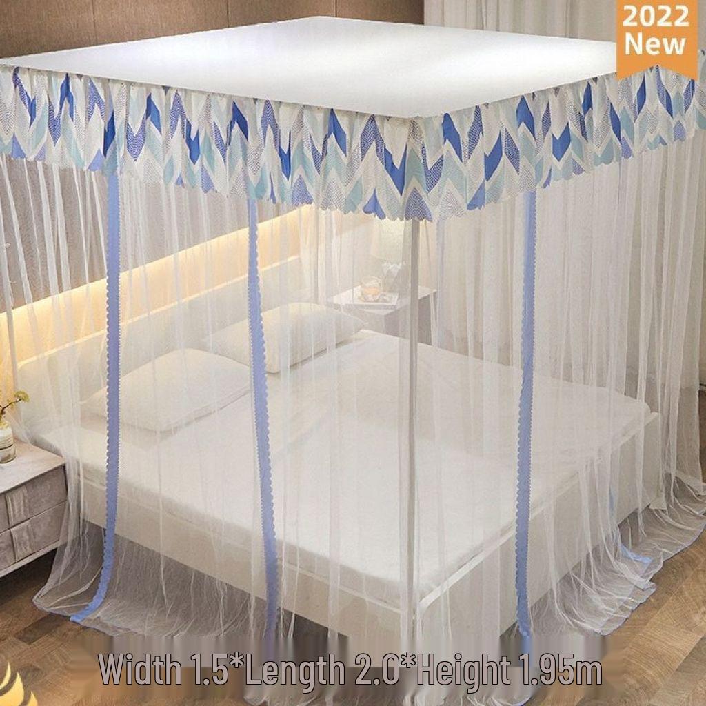 Palace Three-Door Mosquito Net for Double Bed—Floor Stand, Ventilated & Anti-Mosquito