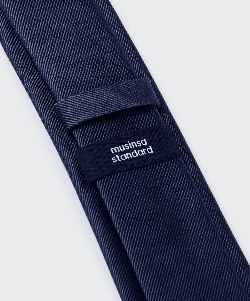 MUSINSA STANDARD Silk Narrow Solid Tie [Navy]